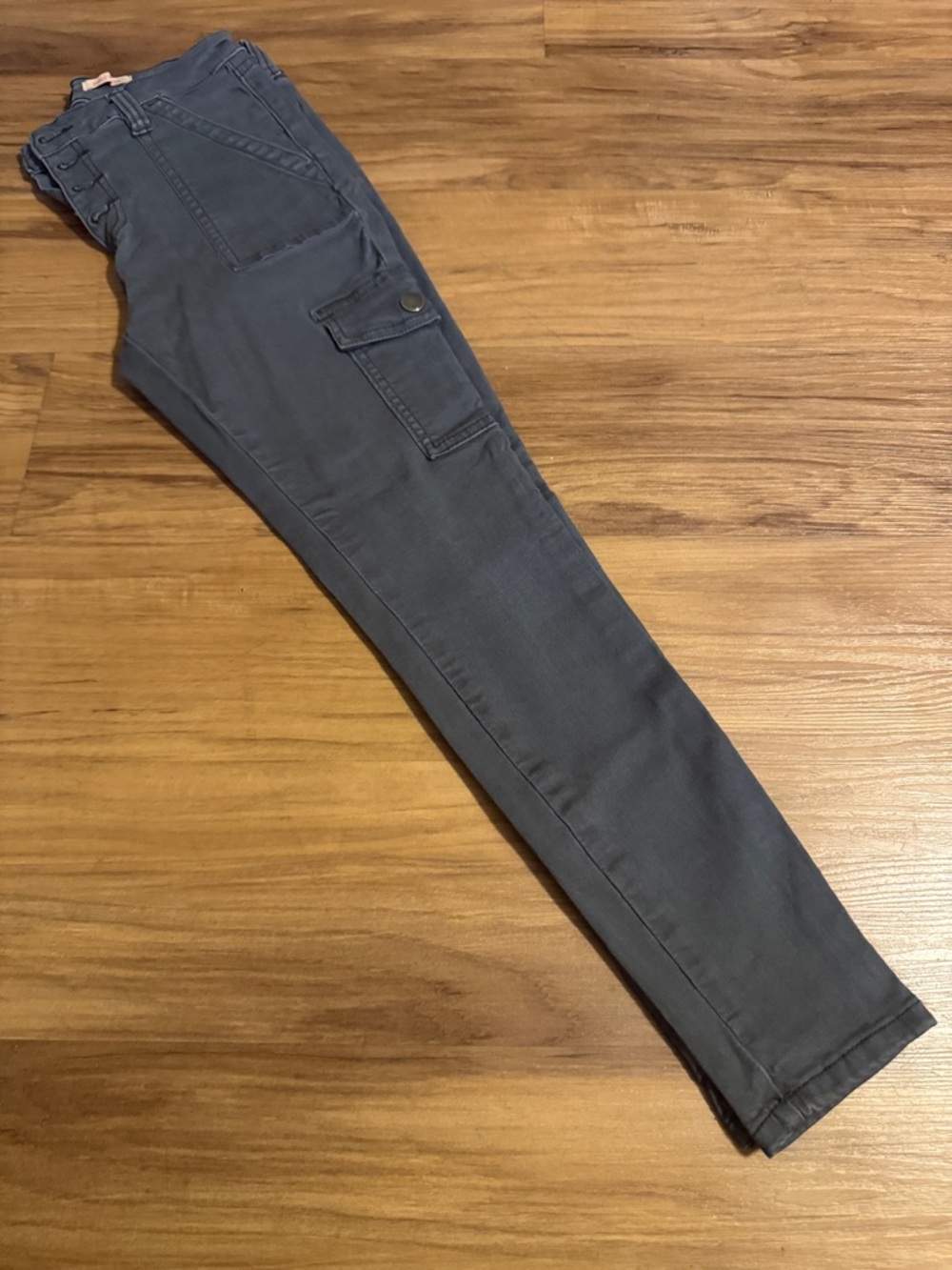 Angel Kiss Women’s Slim Cargo Pants in Slate Gray